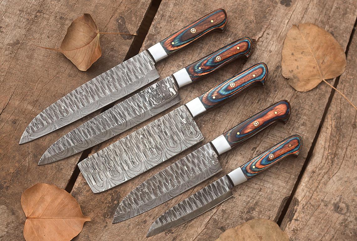 Handmade Damascus Steel Knife Set (8–13 Inch)