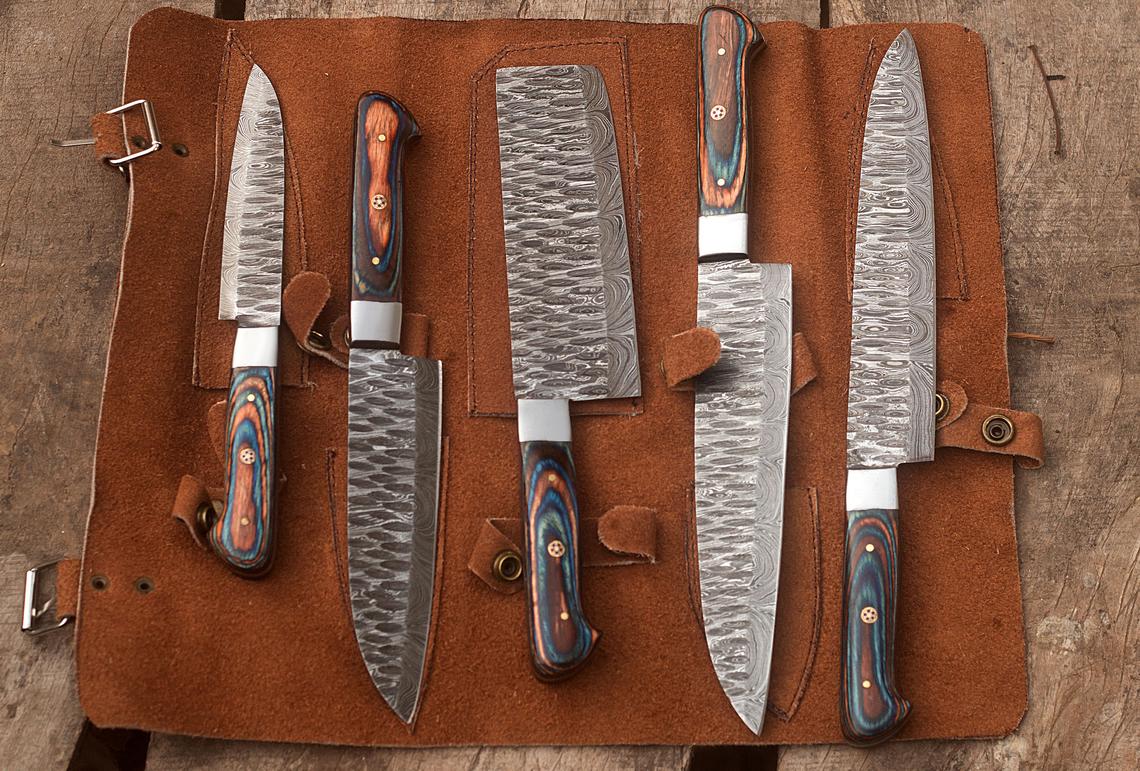 Handmade Damascus Steel Knife Set (8–13 Inch)