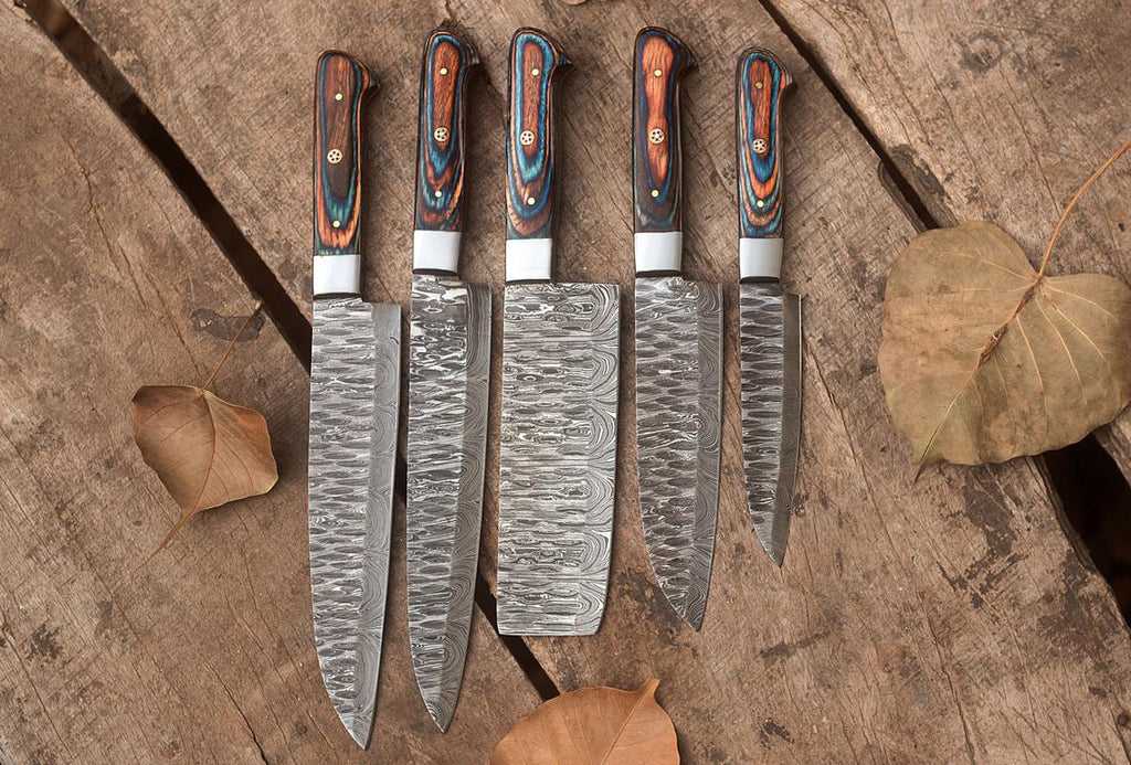 Handmade Damascus Steel Knife Set (8–13 Inch)