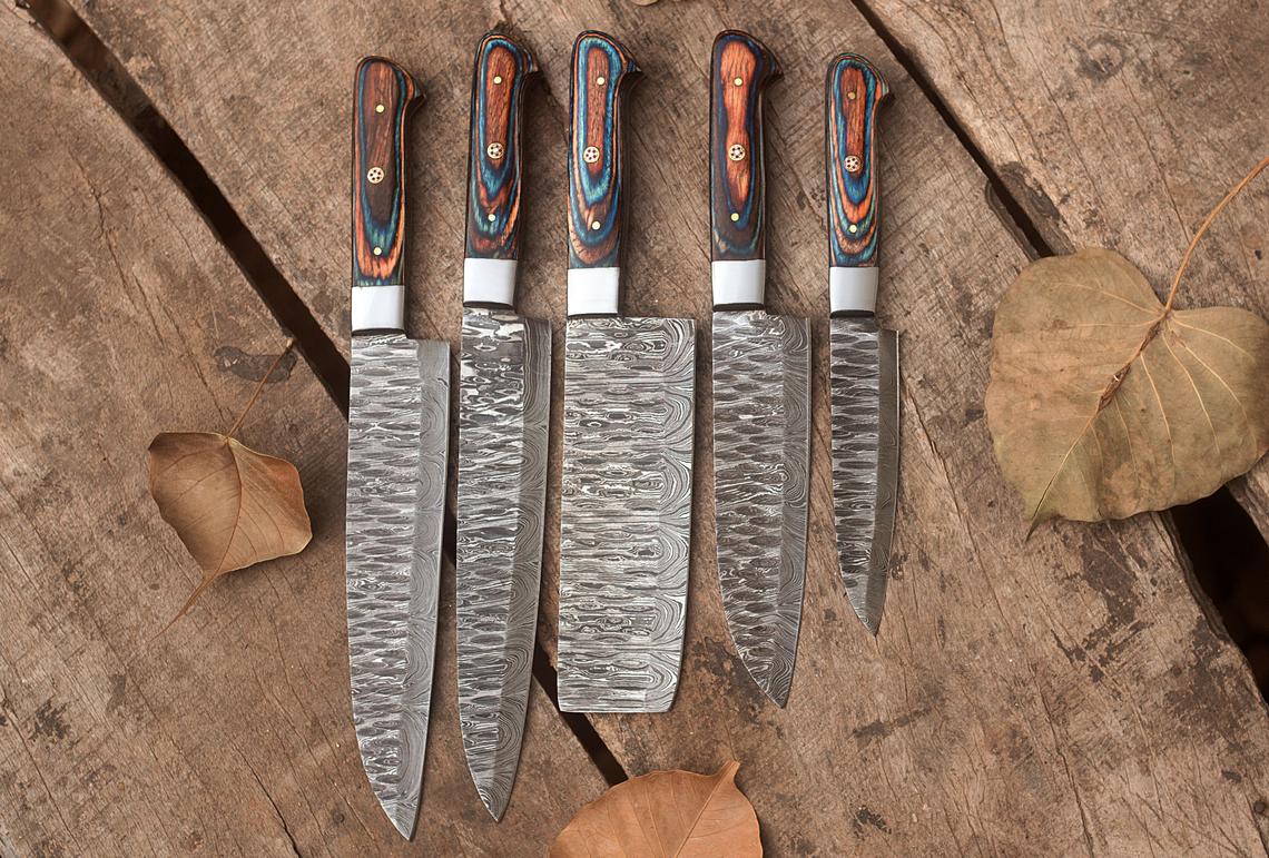 Handmade Damascus Steel Knife Set (8–13 Inch)