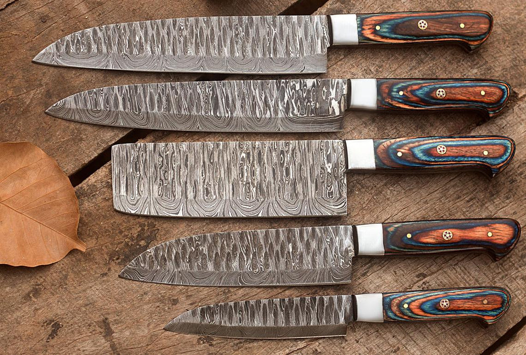 Handmade Damascus Steel Knife Set (8–13 Inch)