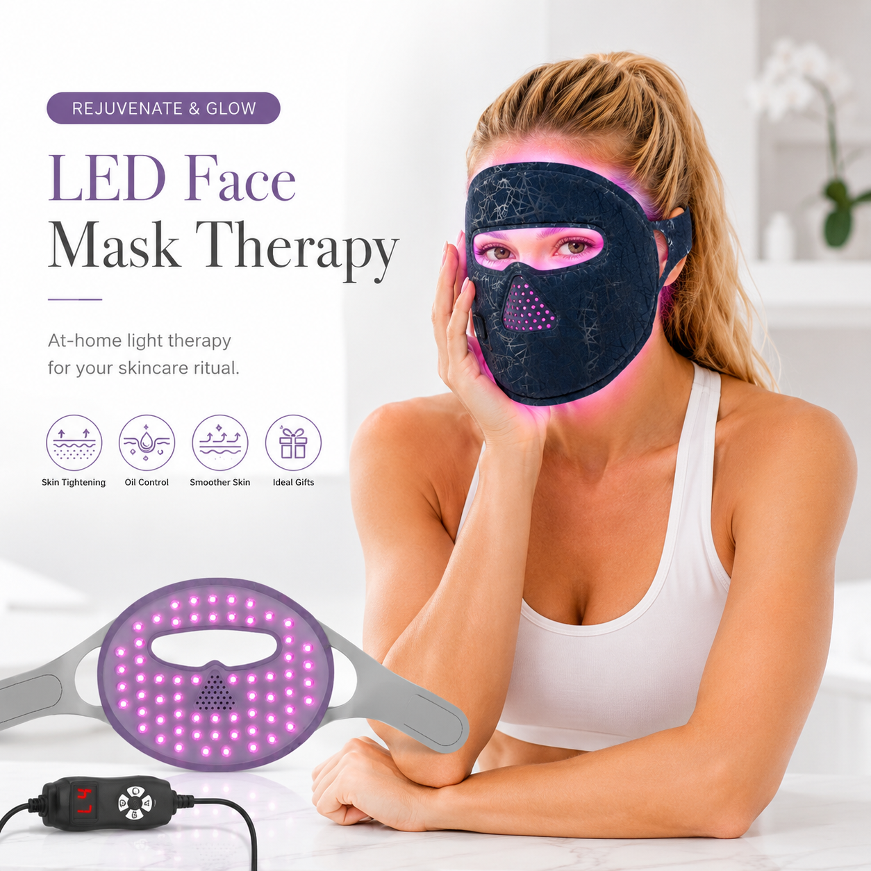 iReliev LED Red Light Therapy Face Mask