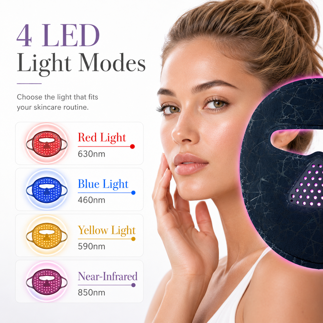 iReliev LED Red Light Therapy Face Mask