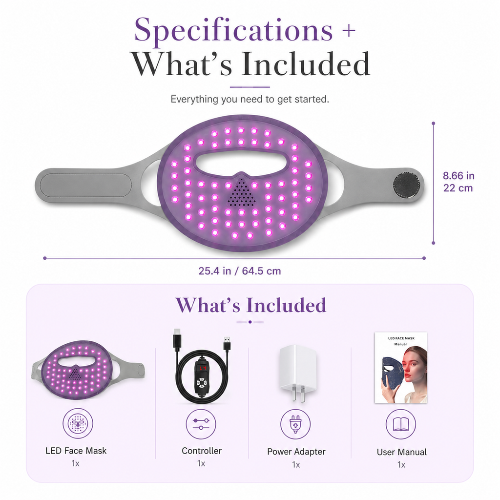iReliev LED Red Light Therapy Face Mask