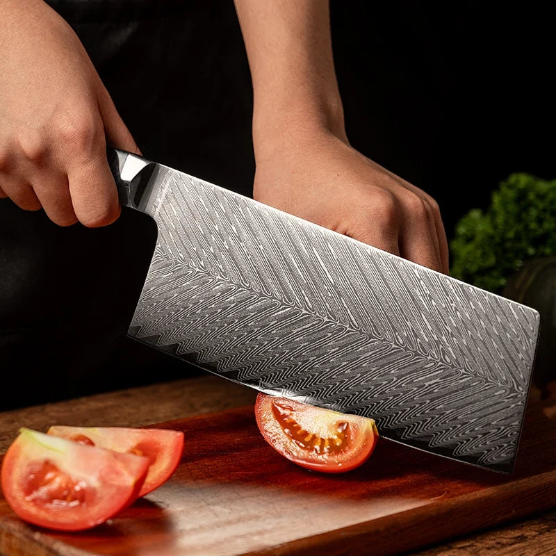 7.3-Inch Damascus Slicing Knife with Abalone Handle