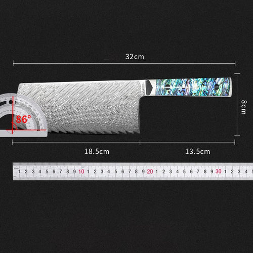 7.3-Inch Damascus Slicing Knife with Abalone Handle