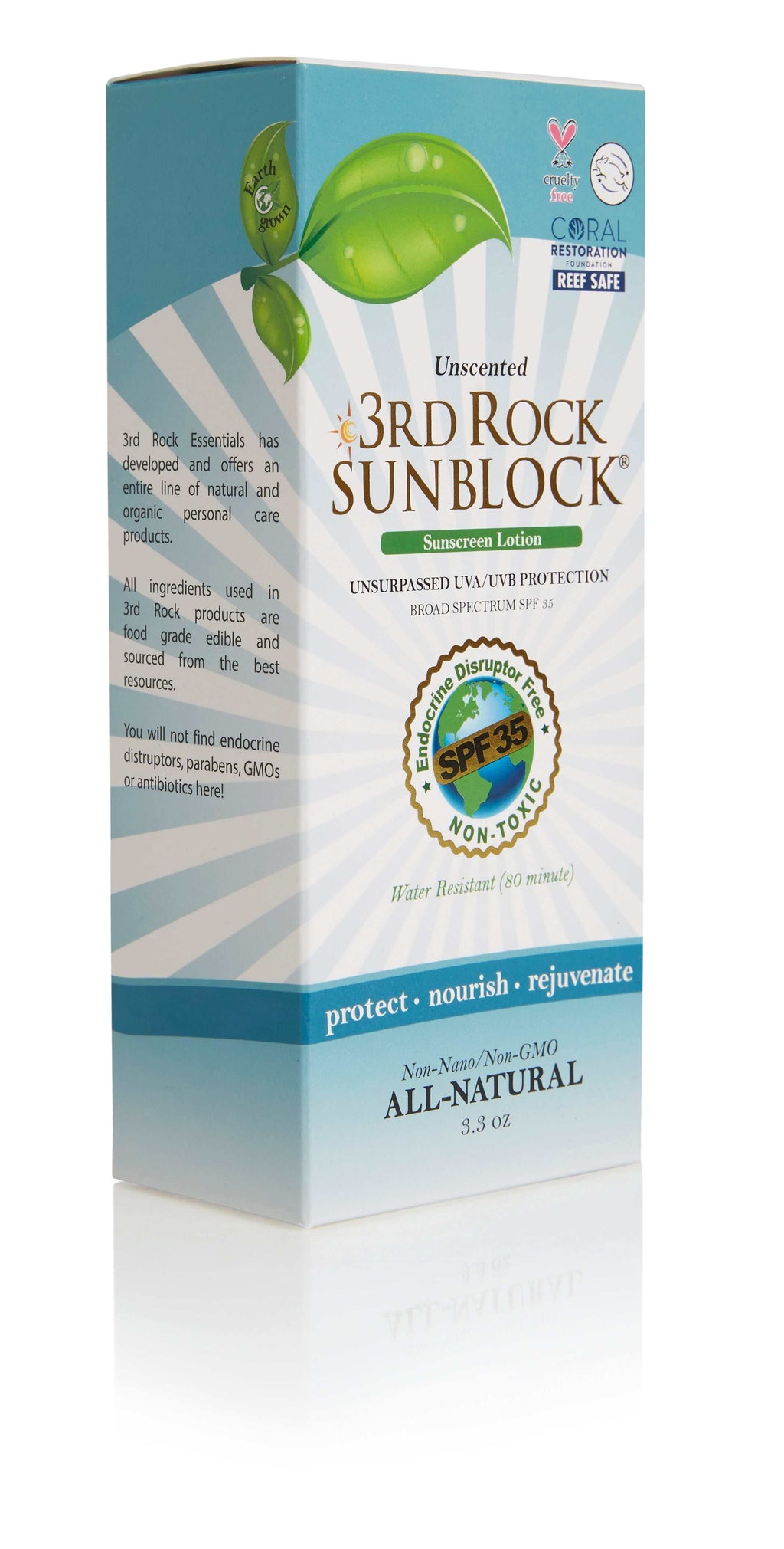 3rd Rock Unscented Zinc SPF 35 Sunscreen Lotion