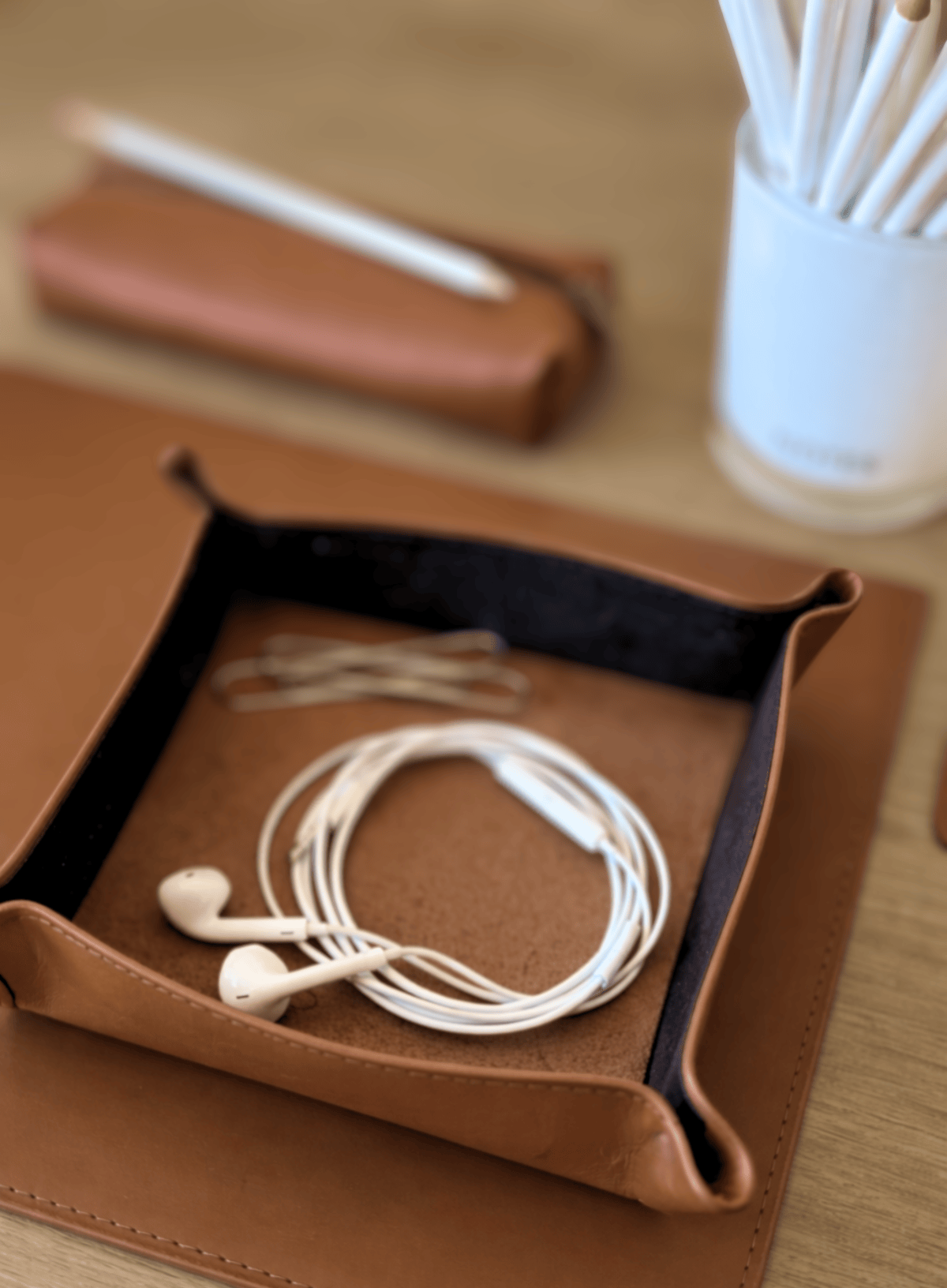 Modern Leather Valet Tray