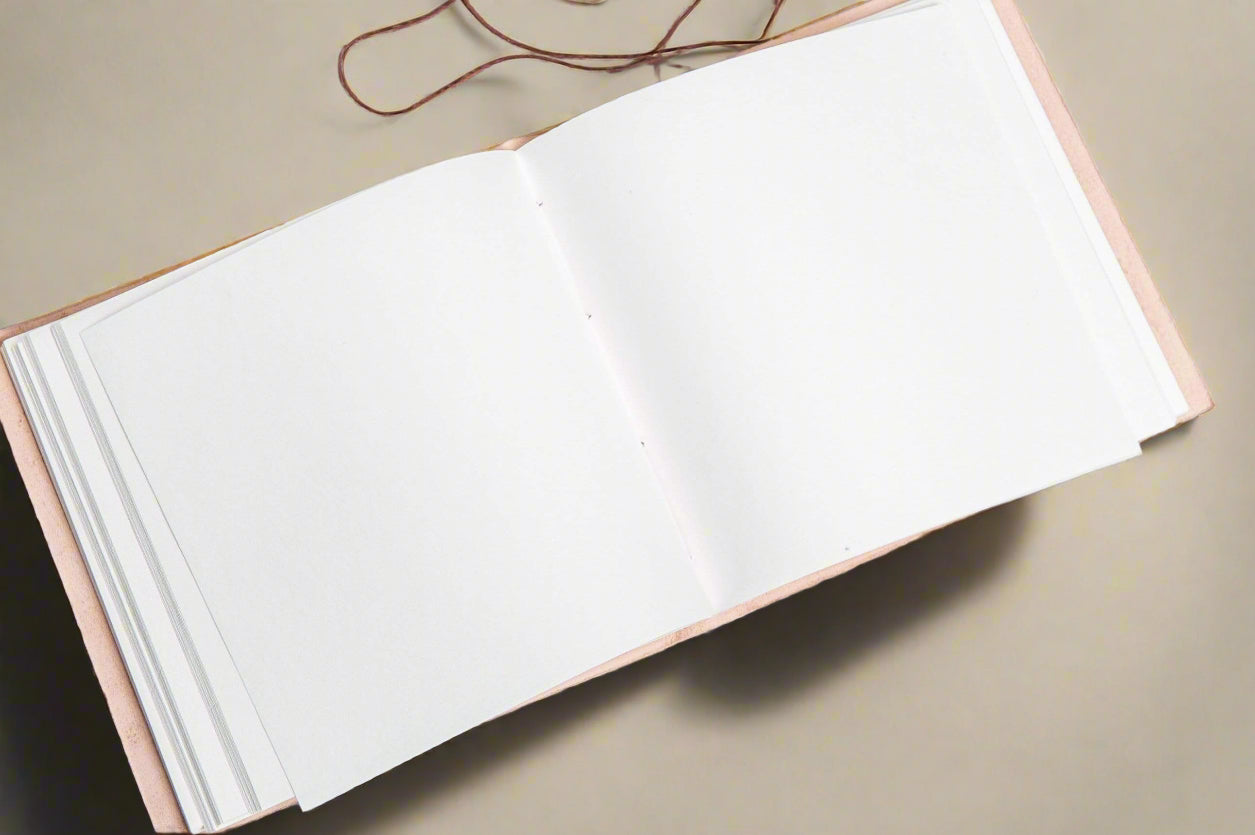 Compass 7x7 Leather Journal | Embossed Square Sketchbook & Diary